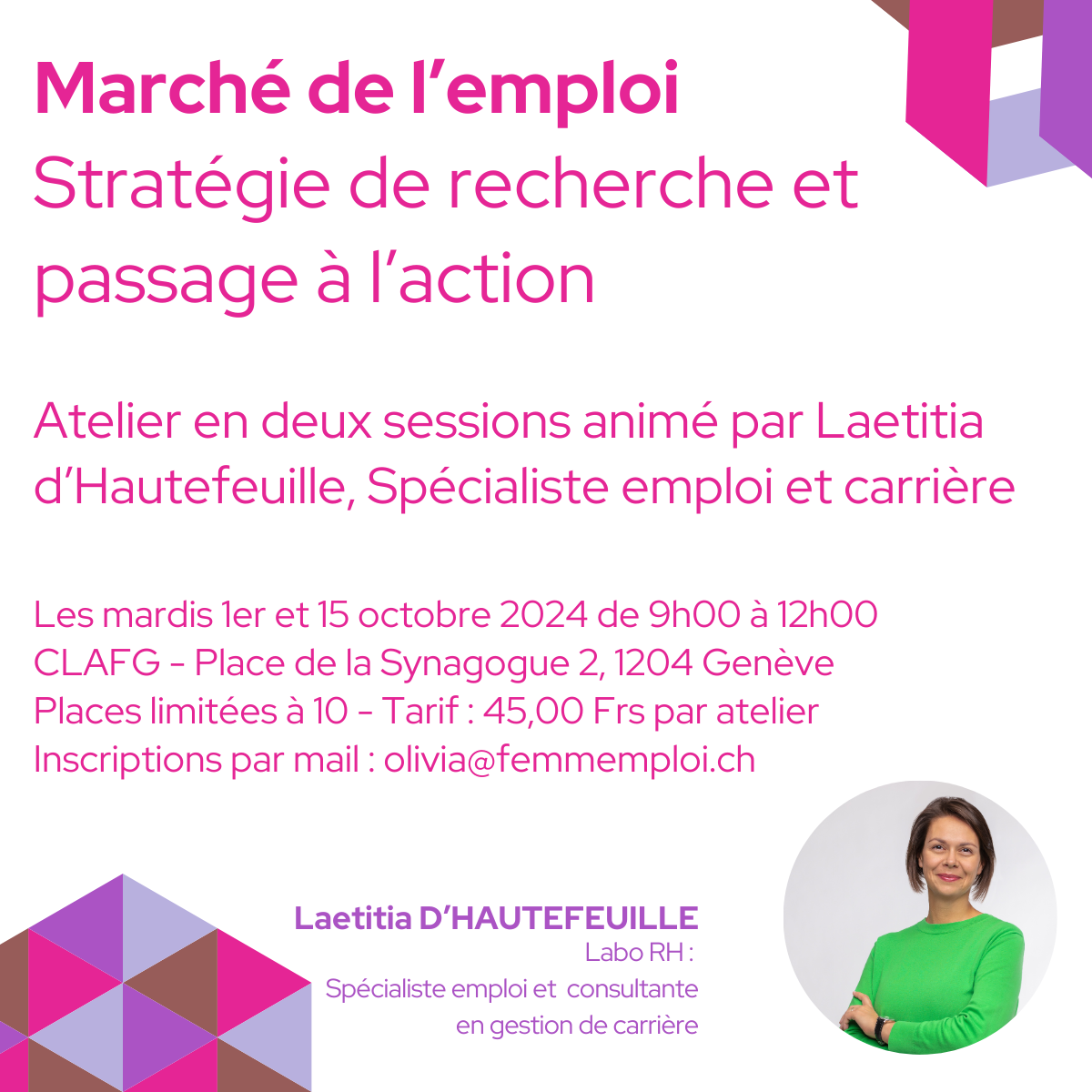 Atelier-stratégie-emploi-Laetitia-d'Hautefeuille-Genève-Femm-Emploi